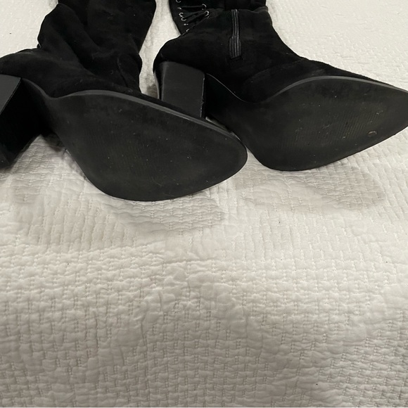 Lace up Nasty Gal High Thigh Black Boots - Picture 4 of 6